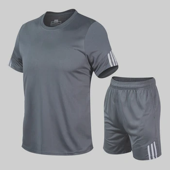 2021 sommeren mænds kortærmet Shorts Sæt mesh o-hals sportstøj mærke kører fitness-træning tøj