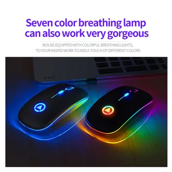 Gamer mus RGB Trådløs Mus, Computer Mus Tavs Ergonomisk Genopladelige Mus Med LED-Optisk Baggrundsbelyst USB-Mus Til Bærbare PC