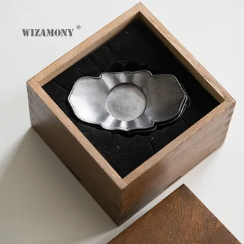WIZAMONY ren tin anvendes Begonia coaster kungfu te te-ceremoni tilbehør te kop te, beslag max 48078