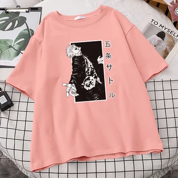 Jujutsu Kaisen Gojo Satoru Udskrivning T-Shirts Kvinder Casual Hjem Streetwear Mønster Oversize Tøj, Der Er Monteret Mærke Kvinde Tshirt 48419