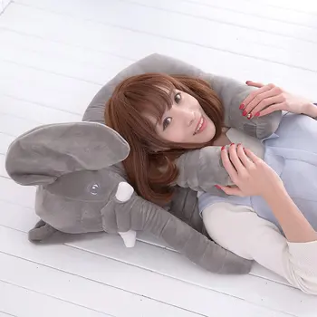 Søde Simulering Kæmpe Elefant Plys Legetøj, Plys Pude med Tæppe Baby Gaver