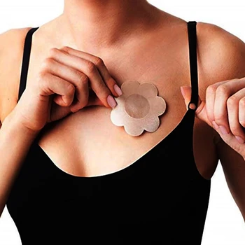 10 Stk Kvinder Usynlige brystløft Tape Overlays på Bh Nippel Klistermærker Selvklæbende Bh Nippel Dække Bryst Kronblade Tilbehør