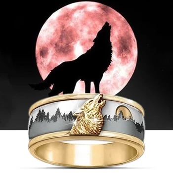 Nyt Design Dybe Skov Wolf Ring Dyr Legering Kno-Ringen, Guld, Sølv Farve, Mode Herre Band Smykker Party Gave 49102