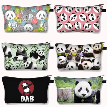 Kawaii Dyr Panda Kosmetiske Tasker Damer Oplagring Taske til Rejse Kvinder Makeup Taske Læift Holder Arrangørerne Piger Kosmetisk Sag