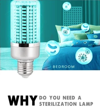 60W LED Bakteriedræbende UV-Lampen E27 UVC-Pæren 130Leds Desinfektion Lampe sterilisator LED-Lys Hjem, Ren Luft Dræbe Mider