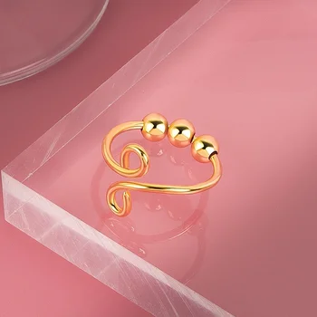 Nyt Produkt Mikro-motion Perle Mikro-motion Ring Rotator Single-turn Spiral Gratis Rotation Anti-stress-Angst Ring Kvindelige Ring