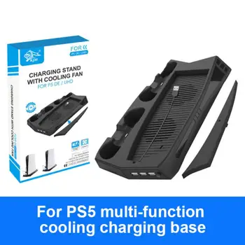 Velegnet Til PS5 DE/UHD spillekonsol Blæseren Køler Multi-funktion Opladning Stå Cooling Fan Base Med Til PS5 Ventilator