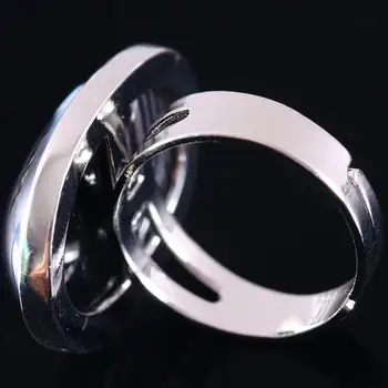 1stk Kvinder Mænd Vielsesring Smykker Gave natursten Ovale Perler Sort Vener Onyx Justerbar Finger Ring Z135