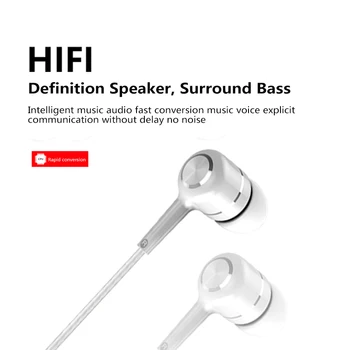 HIFI-I-øret Mobiltelefon Headset-3,5 mm Indbygget Mikrofon Justerbar Volumen Kablede Hovedtelefoner Til Huawei Xiaomi Tabletter MP3