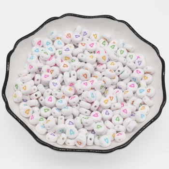 CHONGAI 100PCS Runde Mix Farve Akryl Enkelt Nummer Perler Til smykkefremstilling Børn DIY Materiale Løs Spacer 4*7mm