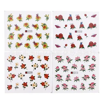 50stk Hot Professionel Manicure Mærkat Vandmærke Søm Decal Sticker Negle Dekoration Bloom Blomst Design Nail Art Nail Værktøj