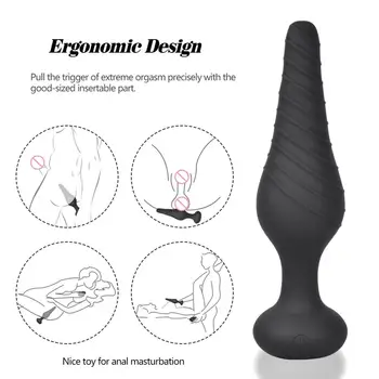 Remote Control Vibrator Prostata Massager for Mænd Anal Legetøj Stimulator Gevind Anal Plug Voksen Sex Legetøj til Par