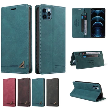 Luksus Magnetisk Flip Læder Phone Case For iPhone 12 11 Pro Max X Xr Xs Plus 6 7 8 6s Se 2020 Mini Stødsikkert Kort Taske Cover 5162