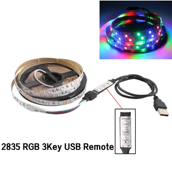 USB LED RGB Strip Lys SMD 2835 TV PC RGB-5V Led Strip Lights 2835 0,5 M 1M 2M 3M 4M 5M Ledstrips Desktop TV-Baggrundsbelysning 52369