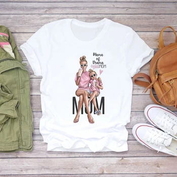Mors Dag Gave koreanske O Hals Overdele Harajuku Tees 90'erne Grafiske T-Shirts til Kvinder 2021 Sommeren Nye Casual Løs Tshirt 52938