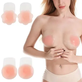Nye Kvinder Silikone, Som Kan Genbruges Bryst Kronblade Lift Nipple Cover Usynlige Bryst Dæksel Sexet Ryg-Stropløs Push Up Selvklæbende Bh