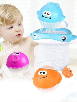 Fiskeri Net Badekar Legetøj Netværk Taske Afhente Badeværelse Toy Sæt Farverige Flydende Badning Brusebad Legetøj Baby Toy Vand