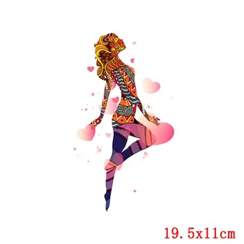 Nicediy Heat Transfer Vinyl Klistermærke Patches Jern På Overførsler Til Tøj Farverige Dancing Girl Patch Termisk Overførsel Tryk på DIY