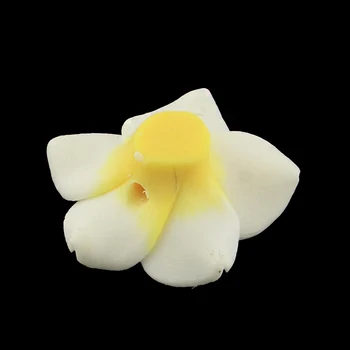 10stk/masse Håndlavede Polymer Ler 3D Blomst Plumeria Perler Hvid 5-Blomst Kronblade Perler til Smykker at Gøre DIY 30x11mm Hul:2mm 5427