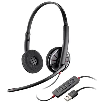 Læder Øre pudebetræk Ørepuder for P-LANTRONICS Blackwire C320 USB-Hovedtelefoner