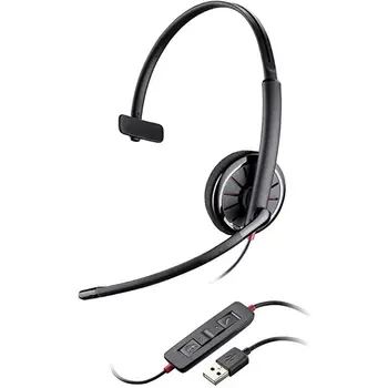 Læder Øre pudebetræk Ørepuder for P-LANTRONICS Blackwire C320 USB-Hovedtelefoner