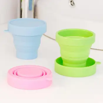 1 Stk Fødevaregodkendt Vand Cup Protable Solid Farve Vand Silikone Kopper Folde Gurgle Cup For Offentlig Rejse Drinkware Værktøjer