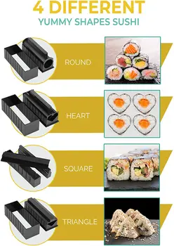 10 Stykker / Sæt DIY Sushi Gør Kit Rulle Sushi Kaffefaciliteter Ris Roll Skimmel DIY Sushi Sæt Nemt at Lave Sushi Rulle Rulle Cutter