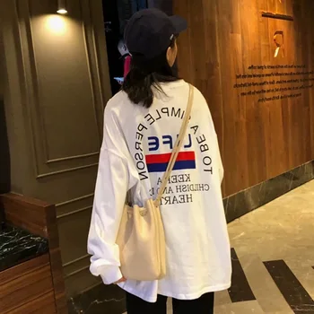 Long-Sleeve Kvinders Top Forår og Efterår Populære koreanske Bunden Shirt Løs Indvendig Slitage Slankende Internet Hot T-shirt Ins 55518
