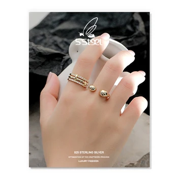 S'STEEL Dråbe Vand Shape Ring Til Kvinder 925 Sterling Sølv Justerbar Luksus Mode Personalited Ring Fine Smykker