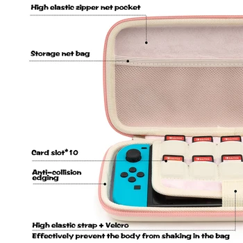 Pink Sød Kat til Opbevaring Taske til Nintendo Skifte Tilfælde Spillet Bærbare Rejse Taske Hard Shell Boks Til Nintend Skifte Pose dækpladen