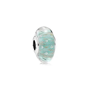 Den nye ovale blå og hvide perler boble er egnet oprindelige Pandora charm-armbånd sølv 925 beaded DIY produktion 5579