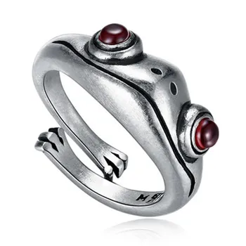 Nye Vintage Sølv Forgyldt Frog Ring Enkle Retro Personlighed Størrelse Justerbar Ring Fælles Gave Smykker 56082