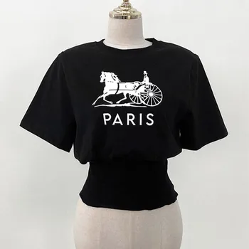 Genayooa Streetwear T-Shirt til Kvinder Tøj Print T-shirt Kort Ærme Harajuku Toppe koreanske Tee Shirt Femme 2021 Sommeren Punk 56359