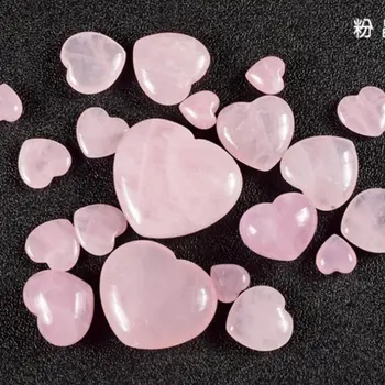 Hot Nyeste 2 Stk DIY Vedhæng Naturlige Pink Rose Hjerte Formet Helbredende Kærlighed Gemstone kvartskrystal Skåret Fine Dekoration 564