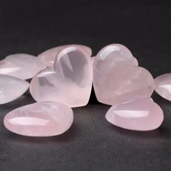 Hot Nyeste 2 Stk DIY Vedhæng Naturlige Pink Rose Hjerte Formet Helbredende Kærlighed Gemstone kvartskrystal Skåret Fine Dekoration