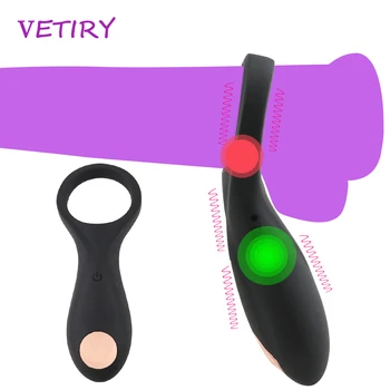 VETIRY 10 Speed Vibrator Penis Ring-penisring Penis Udvidelsen Forsinke Ejakulation Sex Legetøj til Mænd Male Masturbation