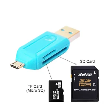 Nyeste Mikro-USB-og USB-2 I 1 OTG Kortlæser, Høj hastighed USB2.0 Universal OTG TF/SD Til Android Computer Forlængelse Overskrifter 57000