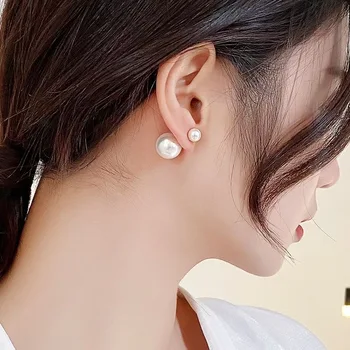 To måder at bære perle vedhæng øreringe Kvinder smykker Tendens part tilbehør udsøgt metal Smykker til kvinder Hængende øreringe 57472