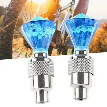 2stk Lysende Dæk Ventil Hætter med LED Blinkende Lys til Bil Cykel Motorcykel