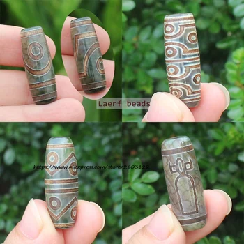1Piece Around10x30mm Naturlige Gamle Tibet Dzi Agat Perler,Mange mønstre,Lucky-Symbolet,Kraftfuld Amulet,For DIY Smykker at Gøre !