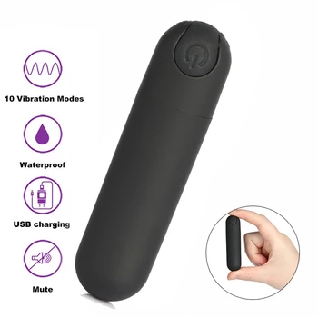 USB-Genopladelige Voksen Legetøj Vandtæt 10 Hastigheder Vibrator til Klitoris og G-spot Stimulator Mute Bullet Vibrator Sex Legetøj Til Kvinder
