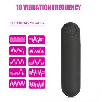 USB-Genopladelige Voksen Legetøj Vandtæt 10 Hastigheder Vibrator til Klitoris og G-spot Stimulator Mute Bullet Vibrator Sex Legetøj Til Kvinder