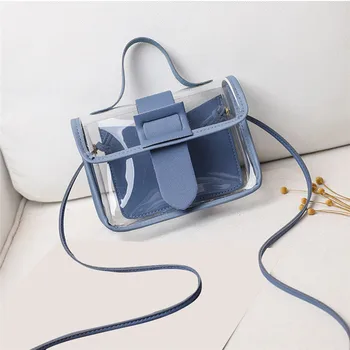 2020 Forår, Sommer Mode Kvinders Gennemsigtige Firkantede Sling Bag Cool PVC skuldertaske Messenger Taske Mobile Sød Dame Taske