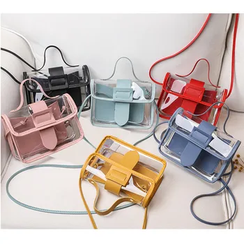 2020 Forår, Sommer Mode Kvinders Gennemsigtige Firkantede Sling Bag Cool PVC skuldertaske Messenger Taske Mobile Sød Dame Taske