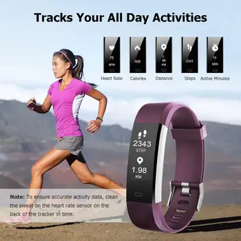 115Plus Smart Ur til Mænd Kvinders Hjerte Rate Monitor Blodtryk Fitness Tracker Smartwatch sportsur til iOS android 5823