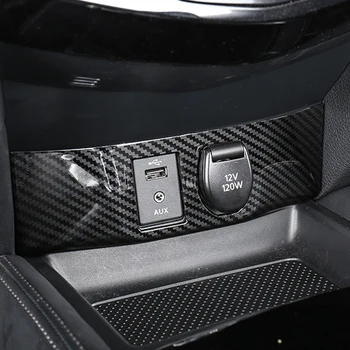 ABS Carbon Til Nissan X-Trail XTrail T32-2020 Tilbehør Bil, Cigaretter, Lighter AUX USB-Switch-Knappen Gear Shift Panel