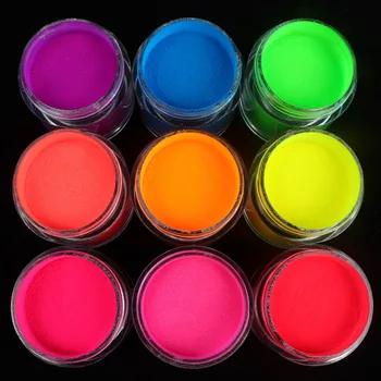 Drop Shipping 5g Akryl Pulver Neon Pigment Crystal Krudt Til Neglelak Nail Art Dekorationer Professionelle Negle Tilbehør 5872