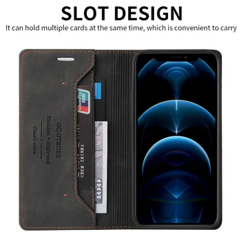Luksus Læder Cover Til iPhone 12 Mini-11 Pro X XS Antal XR 8 7 6s 6 Plus SE 2020 Retro Mat Magnetisk Flip Wallet-Sag