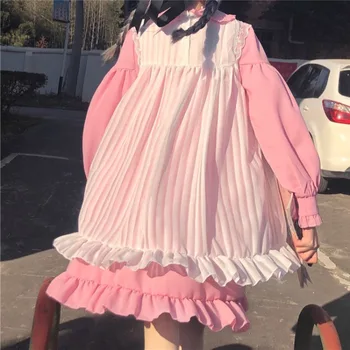 Japansk loli lolita kjole peter pan krave sød kjole lolita kjole schoolgirl fe gothic lolita kjole kvinder kawaii tøj 59806