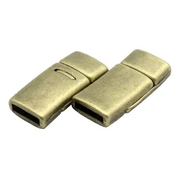 Aaazee 10mm Fladskærms Magnetisk Clips-Lukning til Armbånd Gør Antik Bronze 3 Stykker 10mmx2mm Hul